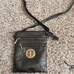 Charcoal gray cross body bag